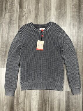 Hunter Waffle Knit Grey Crew Neck Sweater - Small